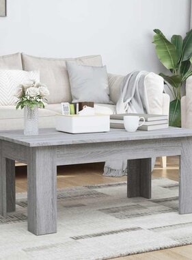 VidaXL Salontafel 100x60x42 cm bewerkt hout grijs sonoma eikenkleurig