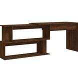 VidaXL Hoekbureau 200x50x76 cm bewerkt hout bruin eikenkleur