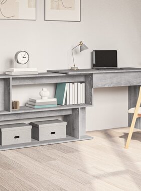 VidaXL Hoekbureau 200x50x76 cm bewerkt hout grijs sonoma eiken