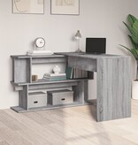 VidaXL Hoekbureau 200x50x76 cm bewerkt hout grijs sonoma eiken