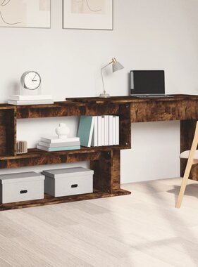 VidaXL Hoekbureau 200x50x76 cm bewerkt hout gerookt eikenkleur