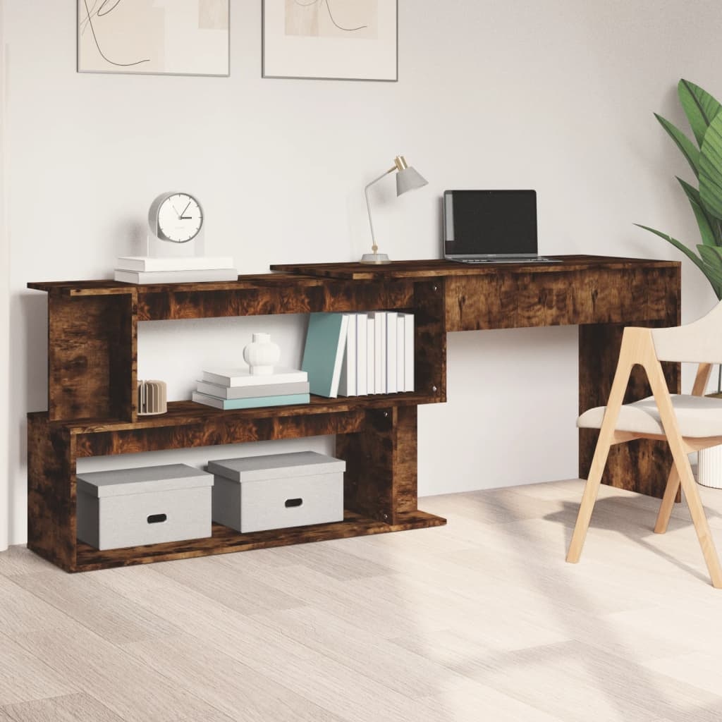 VidaXL Hoekbureau 200x50x76 cm bewerkt hout gerookt eikenkleur