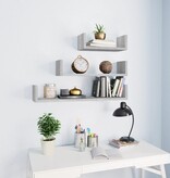 VidaXL Wandschappen 3 st bewerkt hout grijs sonoma eikenkleurig