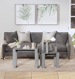 VidaXL 3-delige Tafeltjesset bewerkt hout grijs sonoma eikenkleurig