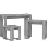 VidaXL 3-delige Tafeltjesset bewerkt hout grijs sonoma eikenkleurig