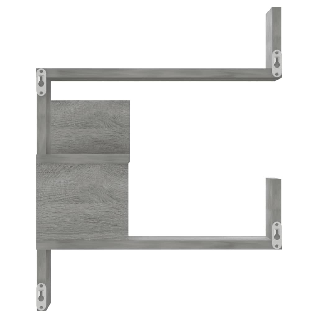 VidaXL Hoekwandschappen 2 st 40x40x50 cm bewerkt hout grijs sonoma