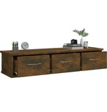 VidaXL Wandkast 88x26x18,5 cm bewerkt hout gerookt eikenkleurig