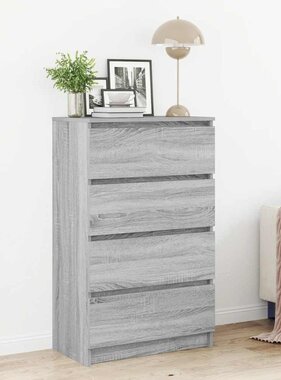 VidaXL Dressoir 60x35x98,5 cm bewerkt hout grijs sonoma eikenkleurig