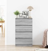 VidaXL Dressoir 60x35x98,5 cm bewerkt hout grijs sonoma eikenkleurig
