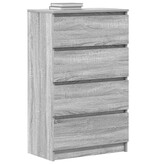 VidaXL Dressoir 60x35x98,5 cm bewerkt hout grijs sonoma eikenkleurig