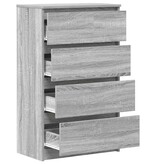 VidaXL Dressoir 60x35x98,5 cm bewerkt hout grijs sonoma eikenkleurig