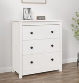 VidaXL Dressoir 70x35x80 cm massief grenenhout wit