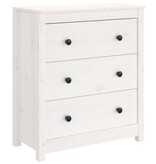 VidaXL Dressoir 70x35x80 cm massief grenenhout wit