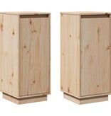 VidaXL Dressoirs 2 st 31,5x34x75 cm massief grenenhout