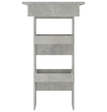 VidaXL Bartafel wandgemonteerd 102x45x103,5 cm bewerkt hout grijs