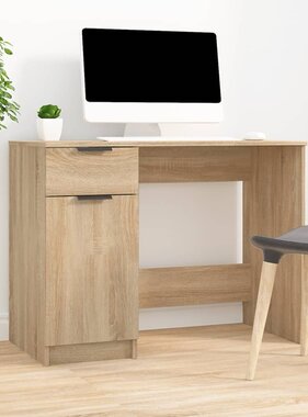 VidaXL Bureau 100x50x75 cm bewerkt hout sonoma eikenkleurig