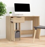 VidaXL Bureau 100x50x75 cm bewerkt hout sonoma eikenkleurig