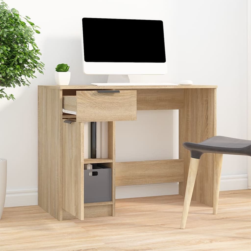 VidaXL Bureau 100x50x75 cm bewerkt hout sonoma eikenkleurig