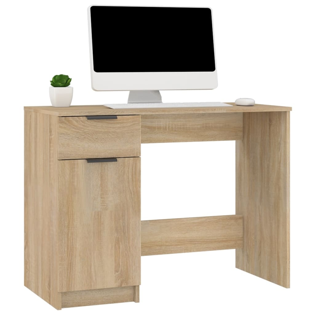 VidaXL Bureau 100x50x75 cm bewerkt hout sonoma eikenkleurig