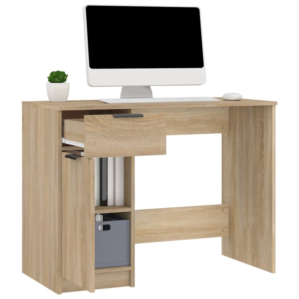 VidaXL Bureau 100x50x75 cm bewerkt hout sonoma eikenkleurig