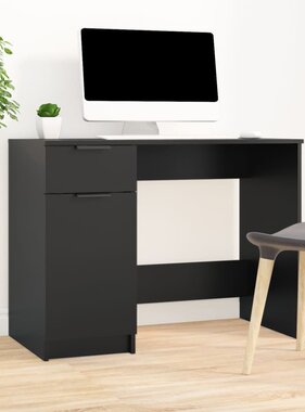 VidaXL Bureau 100x50x75 cm bewerkt hout zwart
