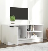 VidaXL Tv-meubel 80x35x36,5 cm bewerkt hout hoogglans wit