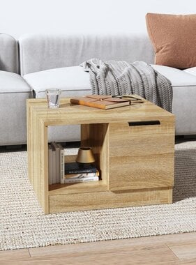 VidaXL Salontafel 50x50x36 cm bewerkt hout sonoma eikenkleurig