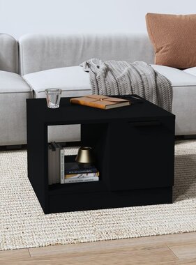 VidaXL Salontafel 50x50x36 cm bewerkt hout zwart