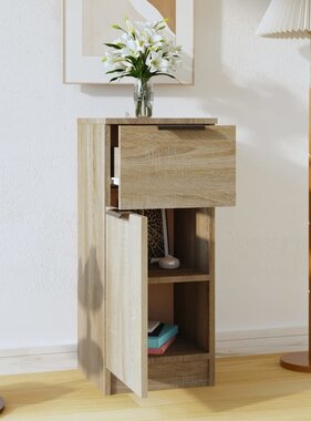 VidaXL Dressoir 30x30x70 cm bewerkt hout sonoma eikenkleurig