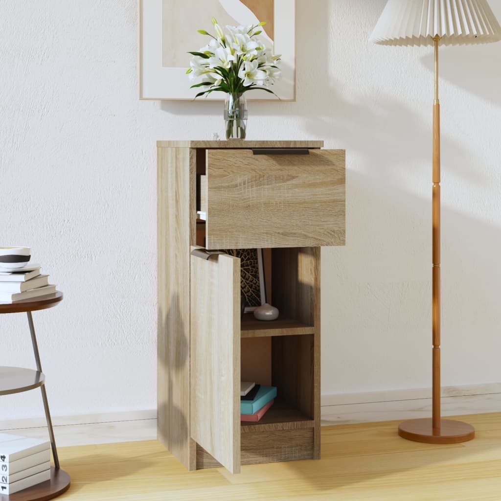 VidaXL Dressoir 30x30x70 cm bewerkt hout sonoma eikenkleurig