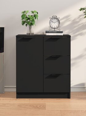 VidaXL Dressoir 60x30x70 cm bewerkt hout zwart