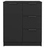 VidaXL Dressoir 60x30x70 cm bewerkt hout zwart