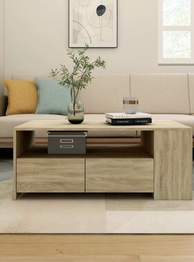 VidaXL Salontafel 102x55x42 cm bewerkt hout sonoma eikenkleurig