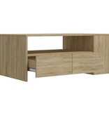 VidaXL Salontafel 102x55x42 cm bewerkt hout sonoma eikenkleurig
