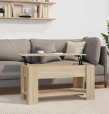 VidaXL Salontafel 101x49x52 cm bewerkt hout sonoma eikenkleurig