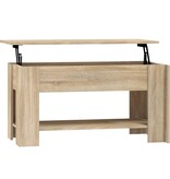 VidaXL Salontafel 101x49x52 cm bewerkt hout sonoma eikenkleurig