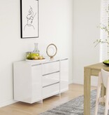 VidaXL Dressoir met 3 lades 120x41x75 cm bewerkt hout hoogglans wit