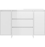 VidaXL Dressoir met 3 lades 120x41x75 cm bewerkt hout hoogglans wit