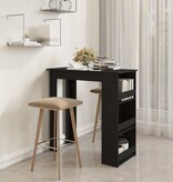 VidaXL Bartafel met opbergrek 102x50x103,5 cm bewerkt hout zwart