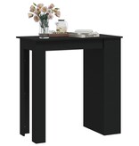 VidaXL Bartafel met opbergrek 102x50x103,5 cm bewerkt hout zwart