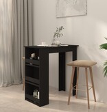 VidaXL Bartafel met opbergrek 102x50x103,5 cm bewerkt hout zwart