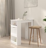 VidaXL Bartafel met opbergrek 102x50x103,5 cm spaanplaat wit