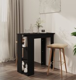 VidaXL Bartafel met schap 102x50x103,5 cm bewerkt hout zwart