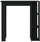 VidaXL Bartafel met schap 102x50x103,5 cm bewerkt hout zwart