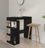 VidaXL Bartafel met opbergrek 100x50x101,5 cm spaanplaat zwart