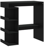 VidaXL Bartafel met opbergrek 100x50x101,5 cm spaanplaat zwart