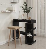 VidaXL Bartafel met opbergrek 100x50x101,5 cm spaanplaat zwart