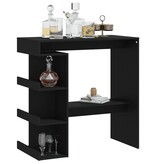 VidaXL Bartafel met opbergrek 100x50x101,5 cm spaanplaat zwart