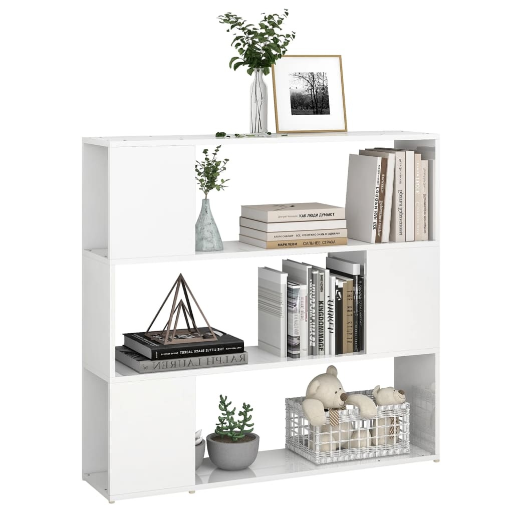 VidaXL Boekenkast/kamerscherm 100x24x94 cm hoogglans wit