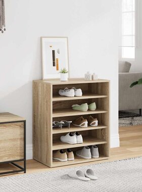 VidaXL Schoenenkast 60x35x70 cm bewerkt hout sonoma eikenkleurig